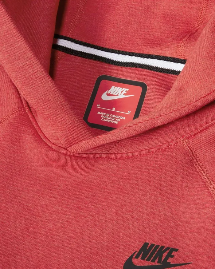 Kids Nike Hoodies And Sweatshirts Sportswear Tech Fleece Light University Red Heatherblack