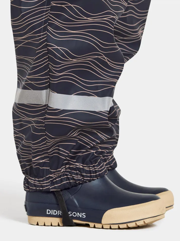 Kids Slaskeman Printed Set Ocean Navy Didriksons Unlined Rain Set