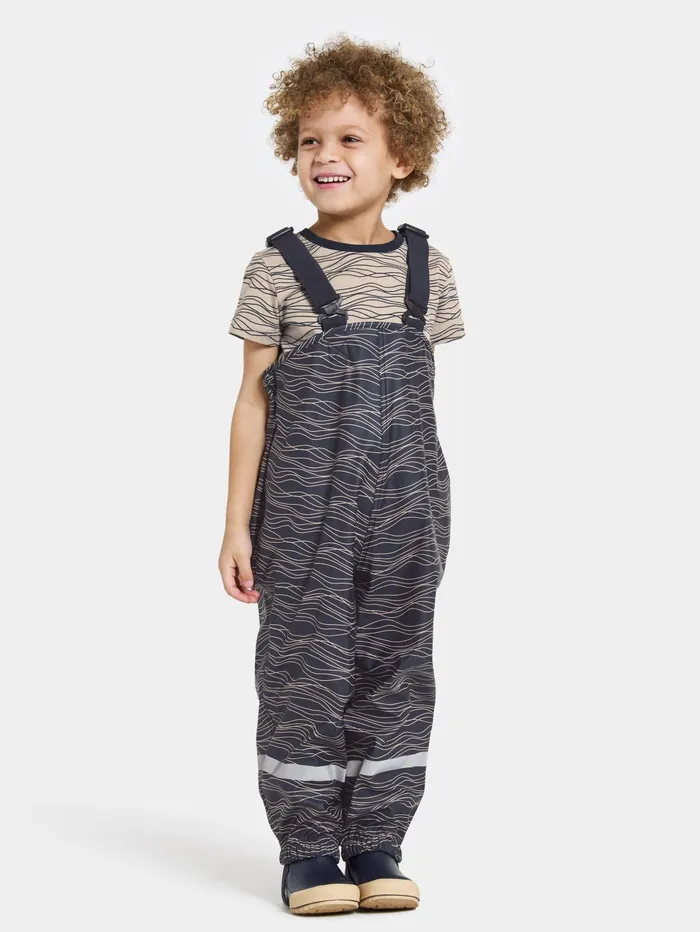 Kids Slaskeman Printed Set Ocean Navy Didriksons Unlined Rain Set