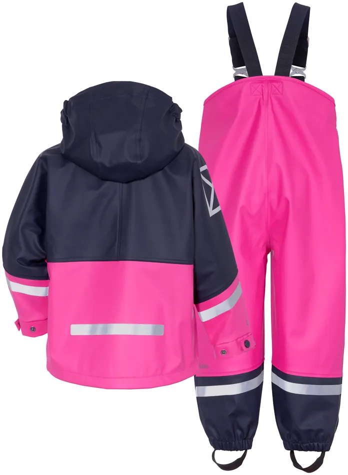 Kids Waterman Kid039s Set Classic Plastic Pink Didriksons Unlined Rain Set