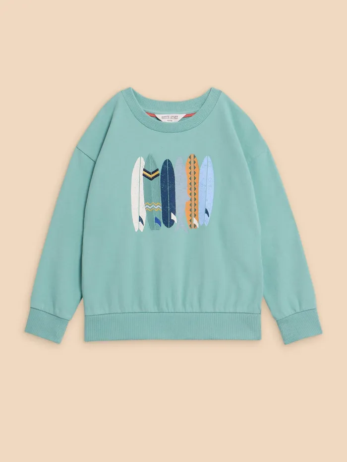 Kids White Stuff Girls039 Clothing Fish Surfboard Graphic Sweat