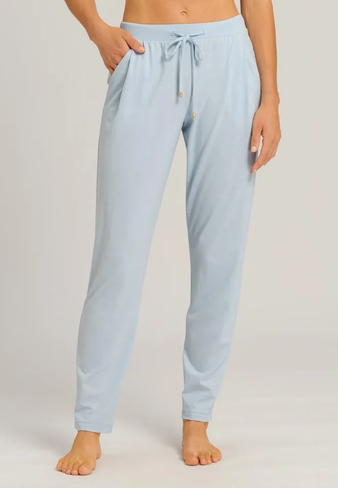 Knit Long Pant Misty Blue Women HANRO Pajama Bottoms