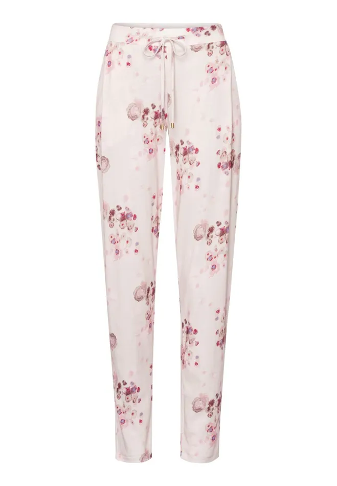 Knit Pants Print Watery Blossoms Women HANRO Pajama Bottoms