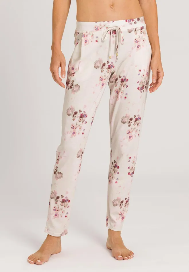 Knit Pants Print Watery Blossoms Women HANRO Pajama Bottoms
