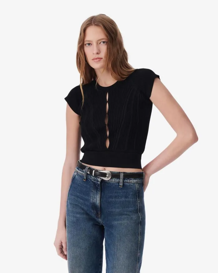 Knits Women IRO NABI ROUND NECK CUTOUT SWEATER