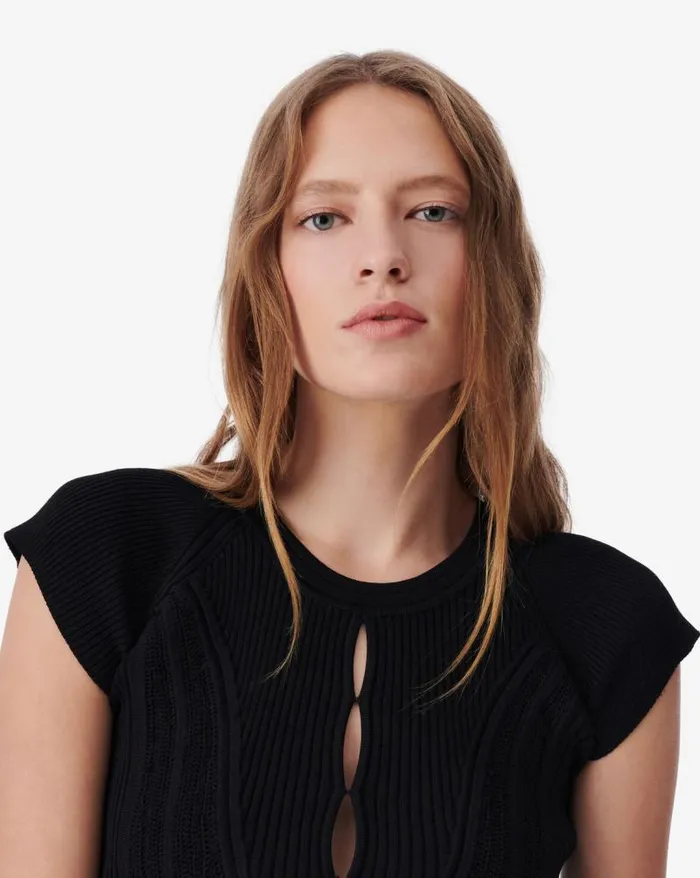 Knits Women IRO NABI ROUND NECK CUTOUT SWEATER