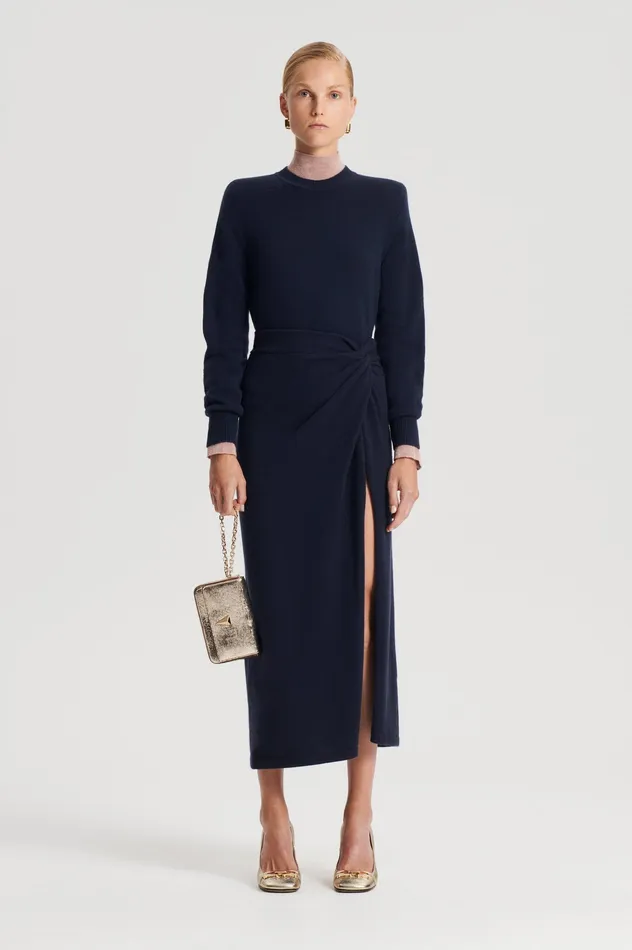 Knitwear CASHMERE SARONG SKIRT NAVY 8211 Scanlan Theodore Women