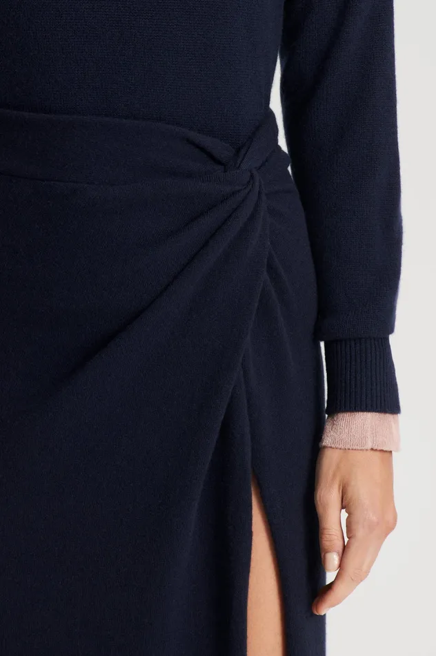 Knitwear CASHMERE SARONG SKIRT NAVY 8211 Scanlan Theodore Women Knitwear CASHMERE SARONG SKIRT NAVY 8211 Scanlan Theodore Women