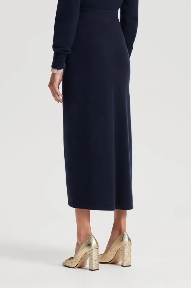 Knitwear CASHMERE SARONG SKIRT NAVY 8211 Scanlan Theodore Women Knitwear CASHMERE SARONG SKIRT NAVY 8211 Scanlan Theodore Women