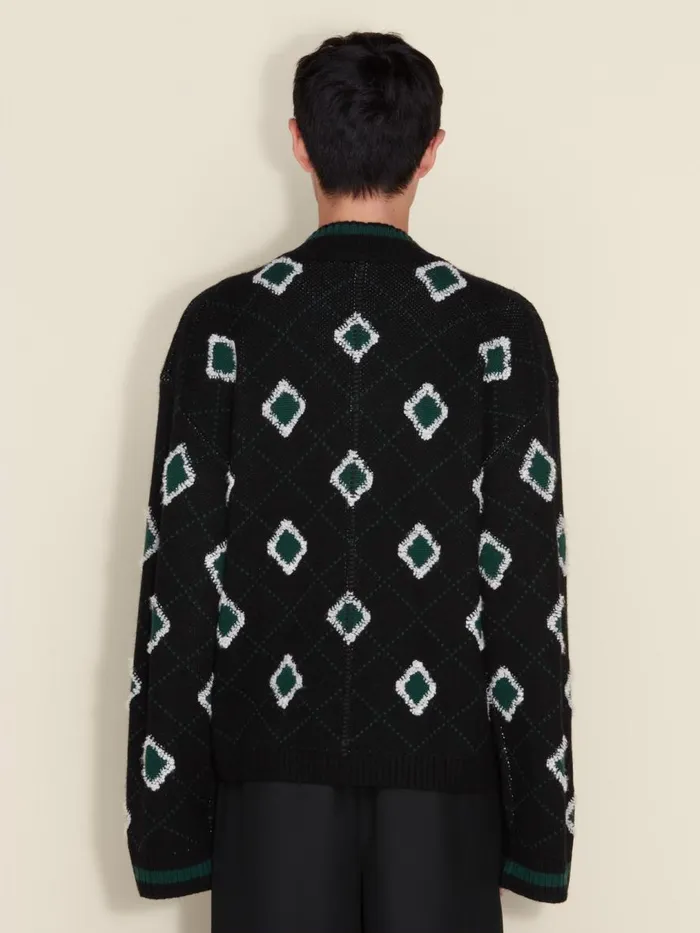 Knitwear Men Holzweiler Palomar Argyle VNeck Black Mix