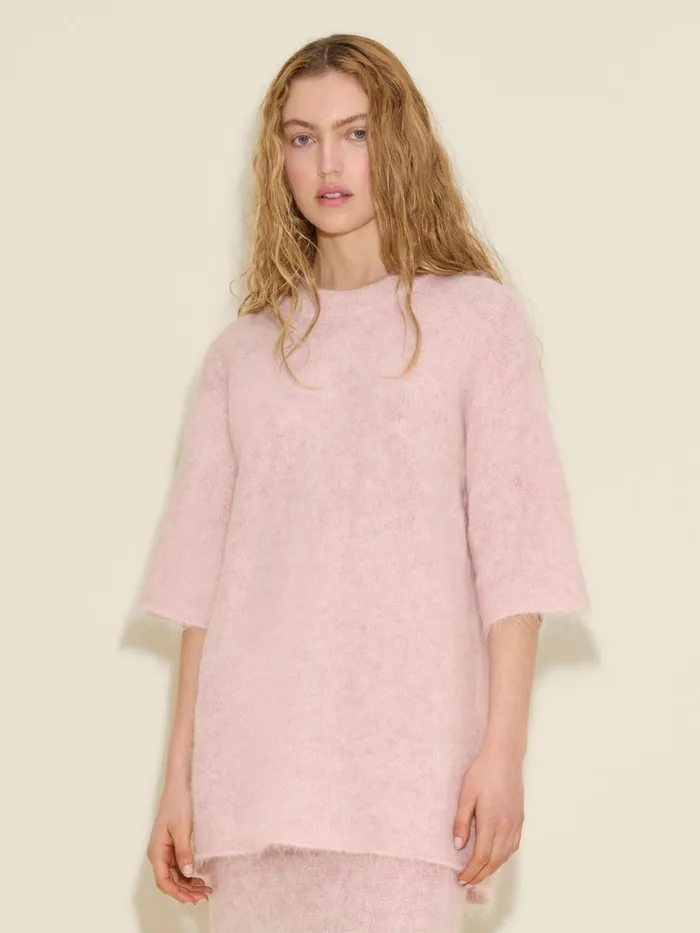 Knitwear Women Holzweiler Fluffy Knit Tee Pink