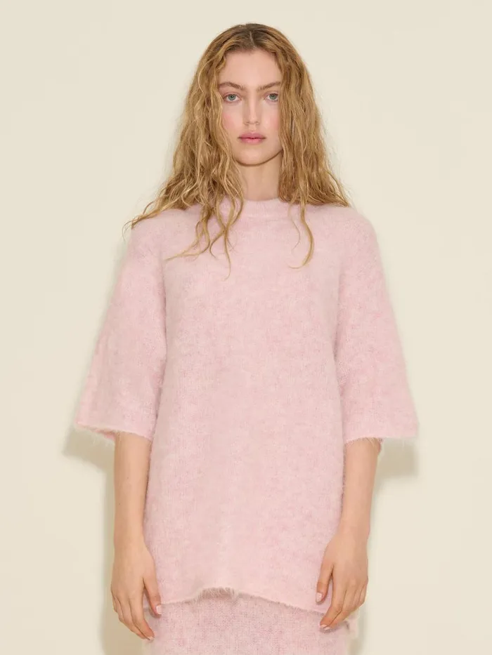 Knitwear Women Holzweiler Fluffy Knit Tee Pink