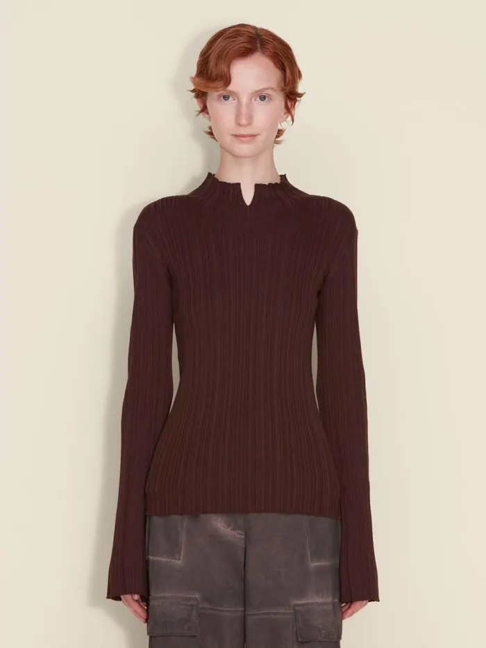 Knitwear Women Holzweiler Tulip Knit Top Dk Brown