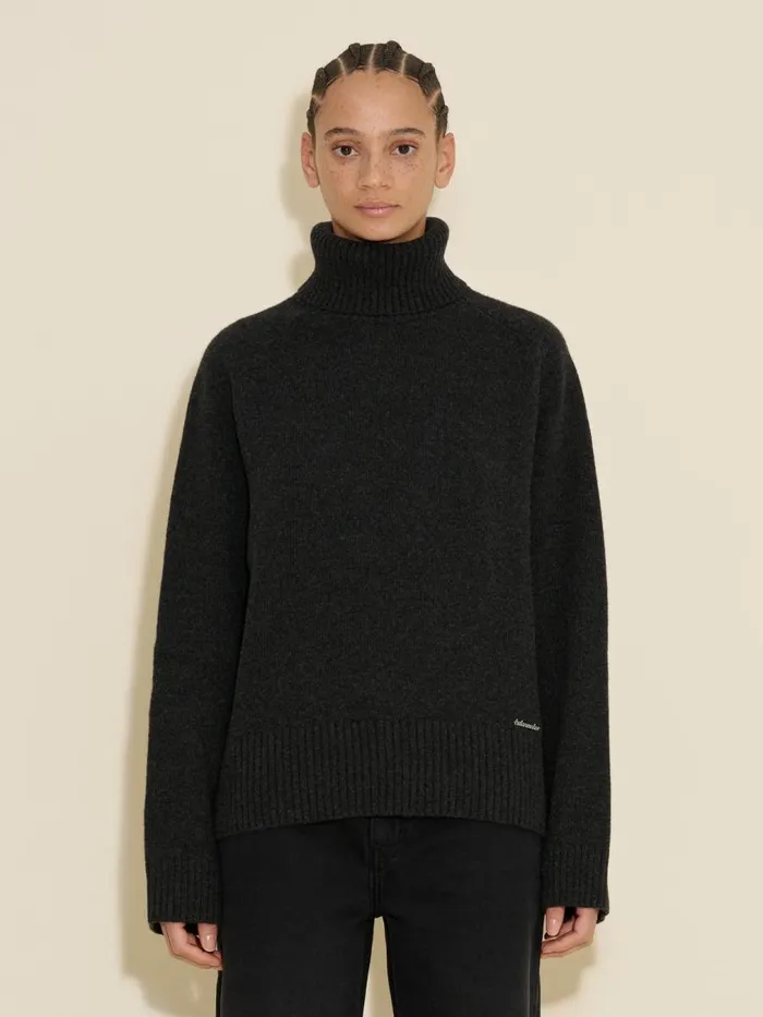 Knitwear Women Holzweiler W Lambswool Knit Turtle Dk Grey