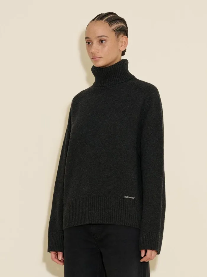 Knitwear Women Holzweiler W Lambswool Knit Turtle Dk Grey