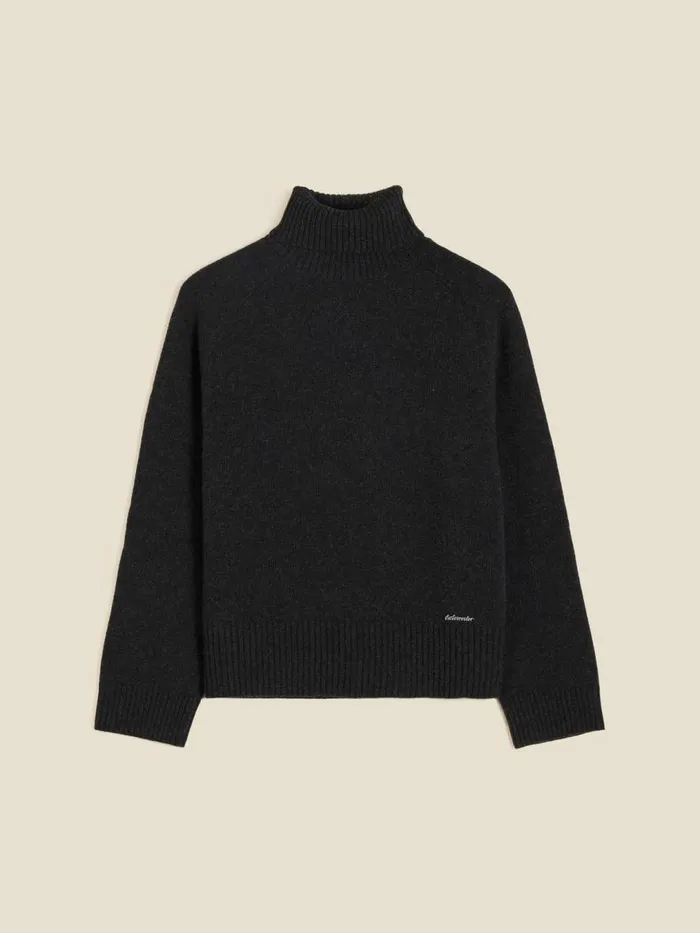 Knitwear Women Holzweiler W Lambswool Knit Turtle Dk Grey