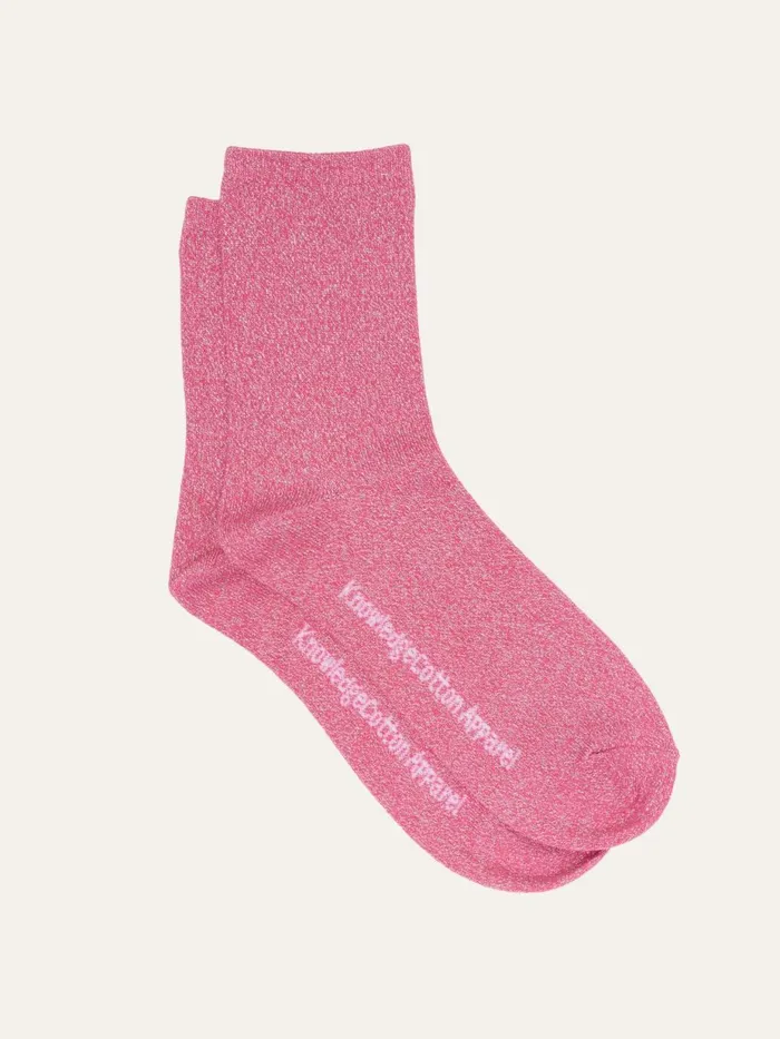 KnowledgeCotton Apparel Accessories Single Pack Glitter Socks Hot Pink 8211 Women KnowledgeCotton Apparel Accessories Single Pack Glitter Socks Hot Pink 8211 Women