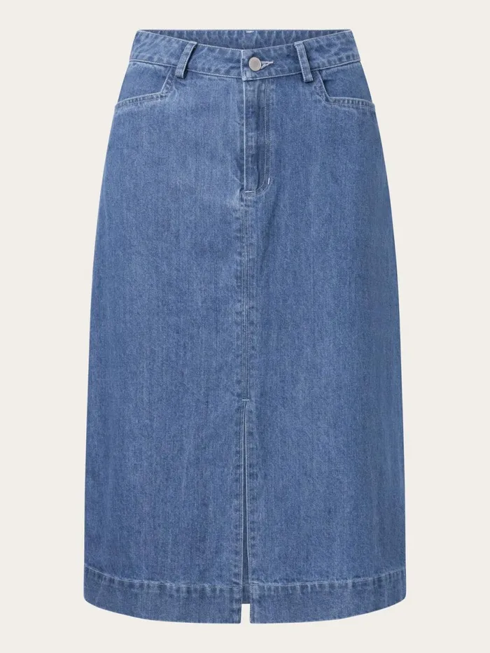 KnowledgeCotton Apparel Dresses And Skirts Denim Midi Length Skirt Vintage Indigo 8211 Women