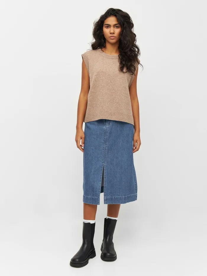 KnowledgeCotton Apparel Dresses And Skirts Denim Midi Length Skirt Vintage Indigo 8211 Women KnowledgeCotton Apparel Dresses And Skirts Denim Midi Length Skirt Vintage Indigo 8211 Women