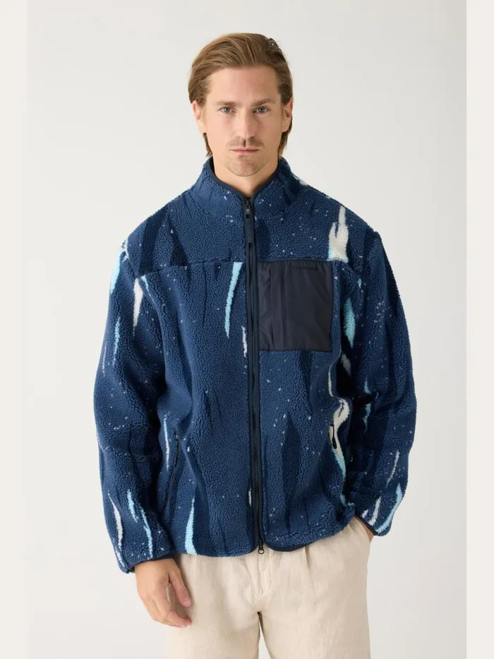 KnowledgeCotton Apparel Fleece Loose Fit Northern Lights Zip Fleece Grs 8211 Men KnowledgeCotton Apparel Fleece Loose Fit Northern Lights Zip Fleece Grs 8211 Men
