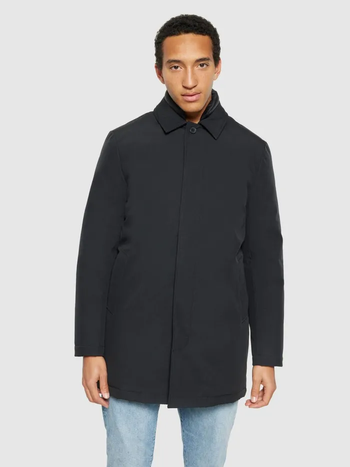 KnowledgeCotton Apparel Jackets And Vests Climate Shell Carcoat Jacket GRS Black Jet 8211 Men KnowledgeCotton Apparel Jackets And Vests Climate Shell Carcoat Jacket GRS Black Jet 8211 Men