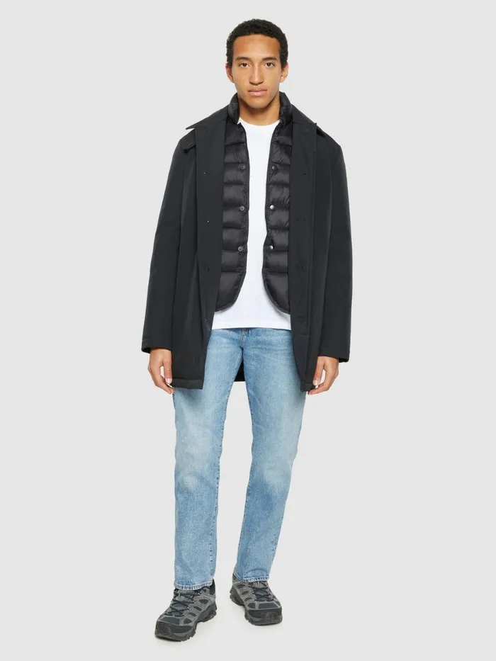KnowledgeCotton Apparel Jackets And Vests Climate Shell Carcoat Jacket GRS Black Jet 8211 Men KnowledgeCotton Apparel Jackets And Vests Climate Shell Carcoat Jacket GRS Black Jet 8211 Men