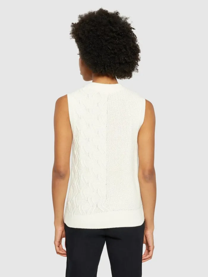 KnowledgeCotton Apparel Knits Cotton Cable Crew Neck Vest Regenerative Organic Certified 8211 Women KnowledgeCotton Apparel Knits Cotton Cable Crew Neck Vest Regenerative Organic Certified 8211 Women