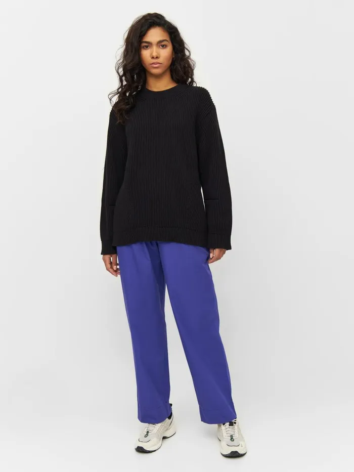 KnowledgeCotton Apparel Knits Heavy Rib Oversize Crew Neck Knit Black Jet 8211 Women KnowledgeCotton Apparel Knits Heavy Rib Oversize Crew Neck Knit Black Jet 8211 Women