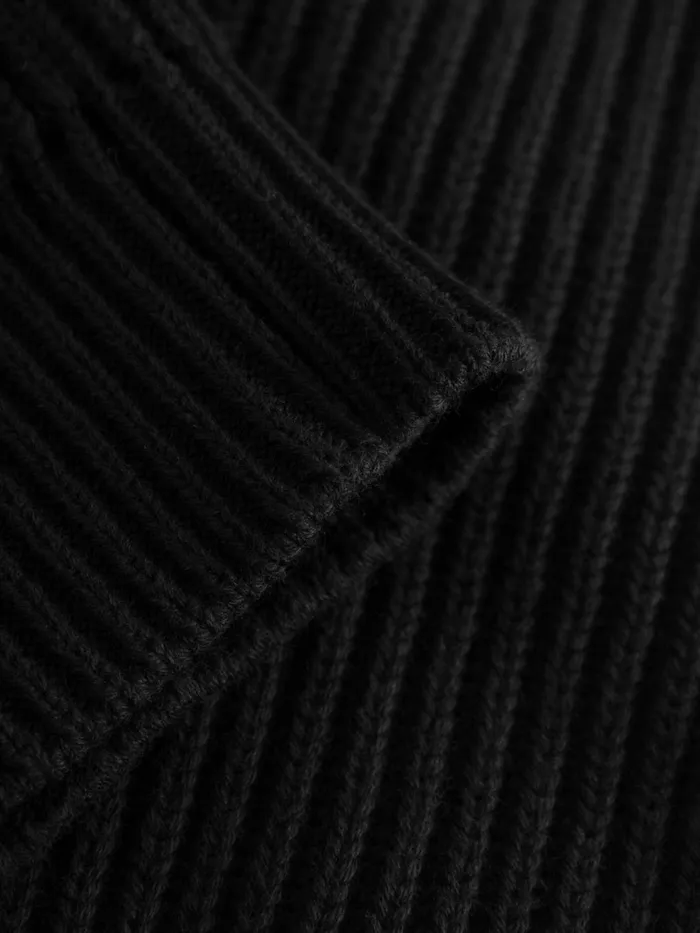 KnowledgeCotton Apparel Knits Heavy Rib Oversize Crew Neck Knit Black Jet 8211 Women KnowledgeCotton Apparel Knits Heavy Rib Oversize Crew Neck Knit Black Jet 8211 Women
