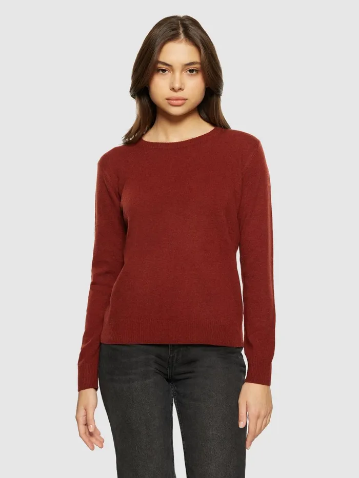 KnowledgeCotton Apparel Knits Lambswool Crew Neck Fired Brick 8211 Women KnowledgeCotton Apparel Knits Lambswool Crew Neck Fired Brick 8211 Women