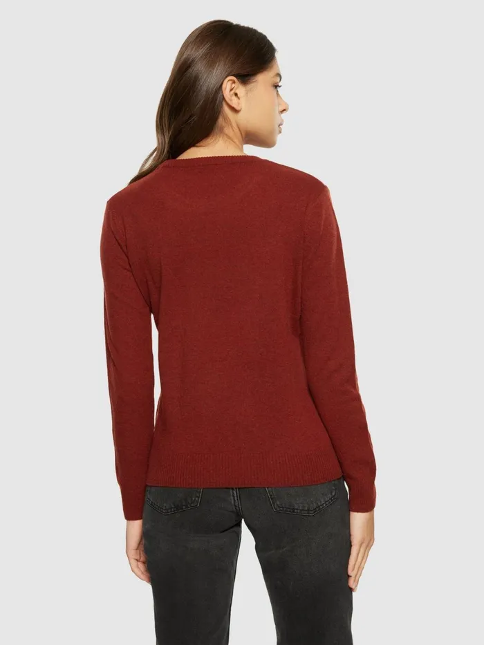 KnowledgeCotton Apparel Knits Lambswool Crew Neck Fired Brick 8211 Women KnowledgeCotton Apparel Knits Lambswool Crew Neck Fired Brick 8211 Women