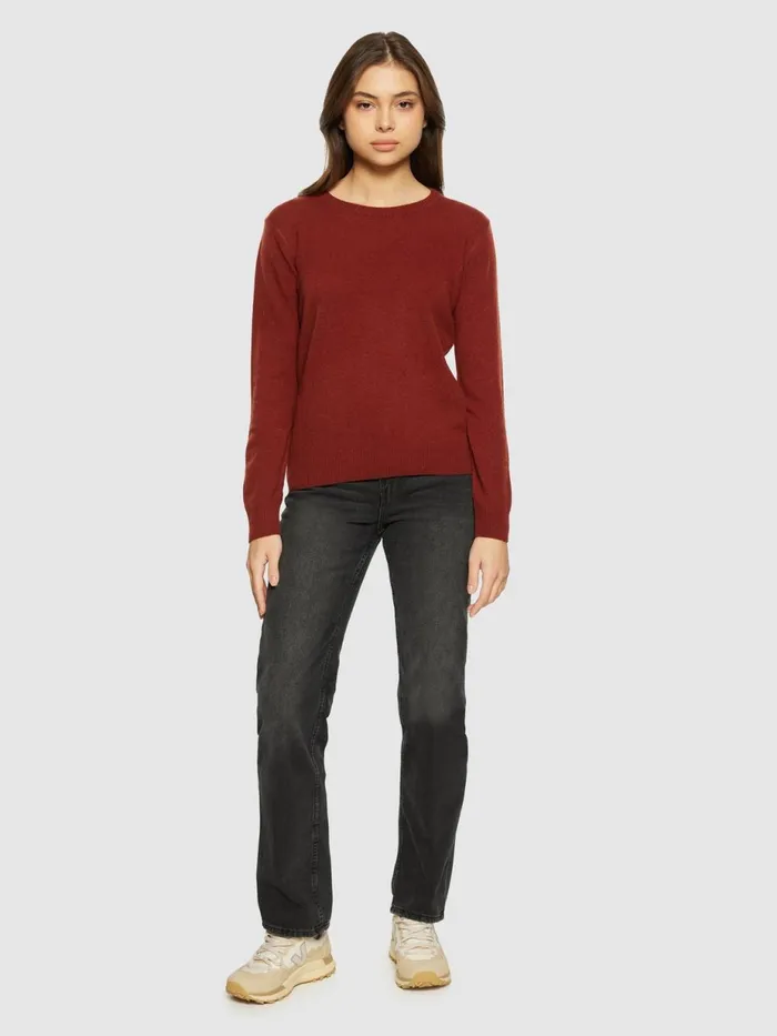 KnowledgeCotton Apparel Knits Lambswool Crew Neck Fired Brick 8211 Women KnowledgeCotton Apparel Knits Lambswool Crew Neck Fired Brick 8211 Women