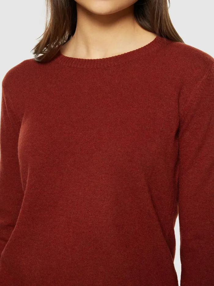 KnowledgeCotton Apparel Knits Lambswool Crew Neck Fired Brick 8211 Women KnowledgeCotton Apparel Knits Lambswool Crew Neck Fired Brick 8211 Women