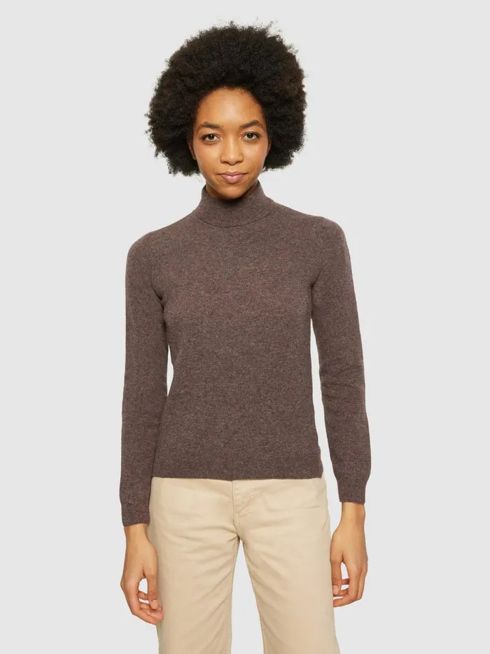 KnowledgeCotton Apparel Knits Lambswool Roll Neck Demitasse brown 8211 Women KnowledgeCotton Apparel Knits Lambswool Roll Neck Demitasse brown 8211 Women