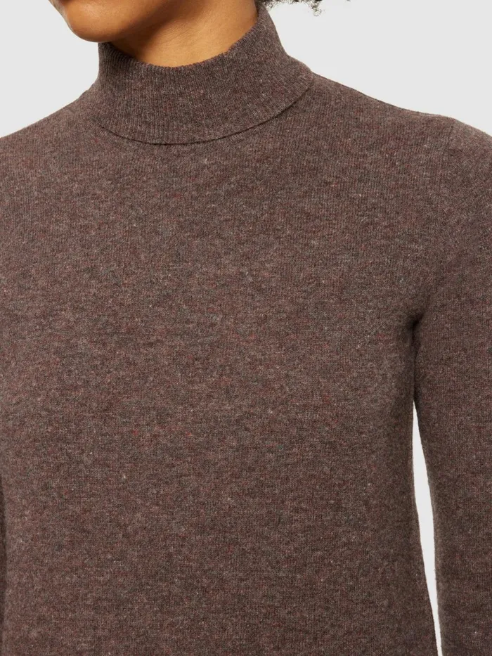 KnowledgeCotton Apparel Knits Lambswool Roll Neck Demitasse brown 8211 Women KnowledgeCotton Apparel Knits Lambswool Roll Neck Demitasse brown 8211 Women