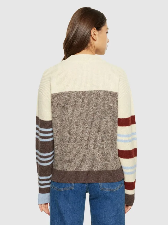 KnowledgeCotton Apparel Knits Lambswool Stripe Blocking Crew Neck Rws 8211 Women KnowledgeCotton Apparel Knits Lambswool Stripe Blocking Crew Neck Rws 8211 Women