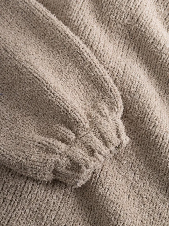 KnowledgeCotton Apparel Knits Mouline Big Collar Cardigan Light Feather Gray 8211 Women KnowledgeCotton Apparel Knits Mouline Big Collar Cardigan Light Feather Gray 8211 Women