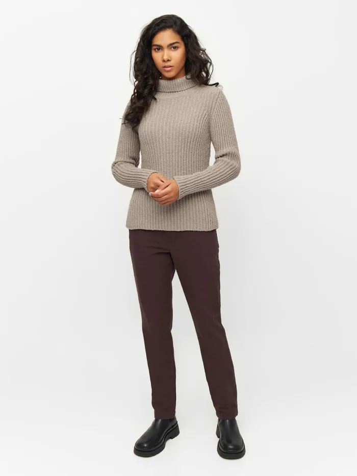 KnowledgeCotton Apparel Knits Mouline Roll Neck Light Feather Gray 8211 Women KnowledgeCotton Apparel Knits Mouline Roll Neck Light Feather Gray 8211 Women