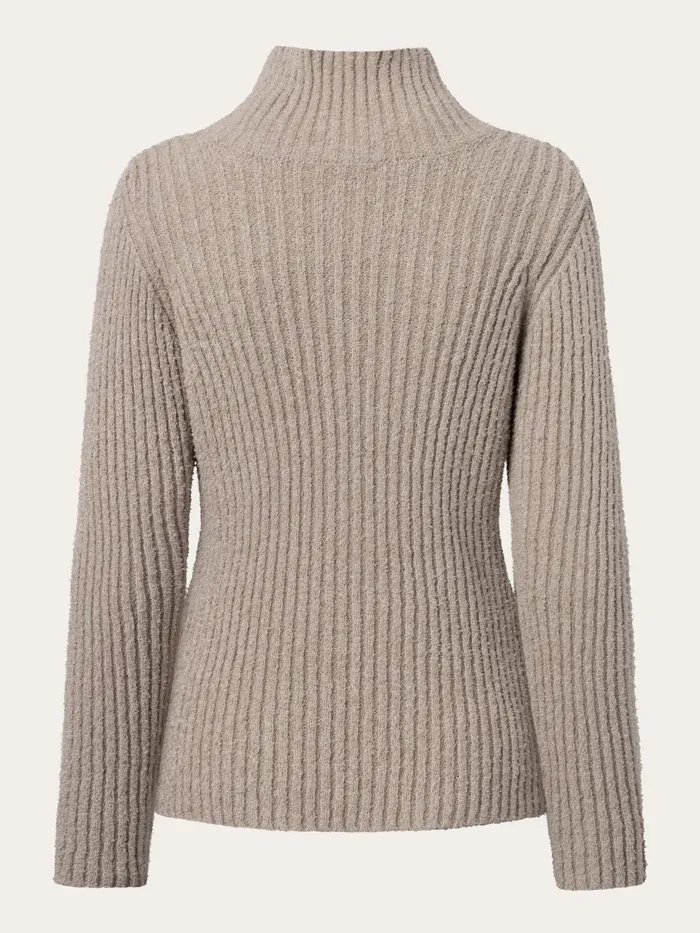 KnowledgeCotton Apparel Knits Mouline Roll Neck Light Feather Gray 8211 Women KnowledgeCotton Apparel Knits Mouline Roll Neck Light Feather Gray 8211 Women