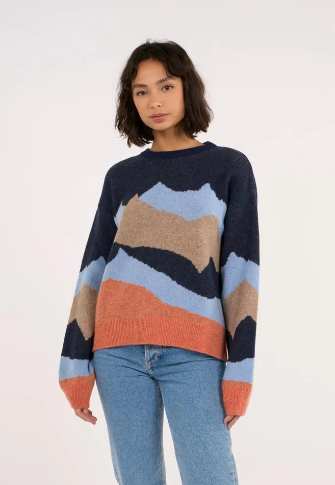 KnowledgeCotton Apparel Knits Mountain Crew Neck Knit Item Colour 8211 Women KnowledgeCotton Apparel Knits Mountain Crew Neck Knit Item Colour 8211 Women
