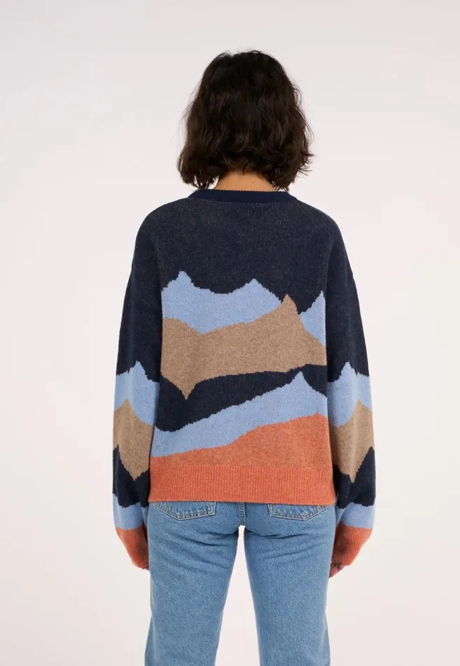 KnowledgeCotton Apparel Knits Mountain Crew Neck Knit Item Colour 8211 Women KnowledgeCotton Apparel Knits Mountain Crew Neck Knit Item Colour 8211 Women
