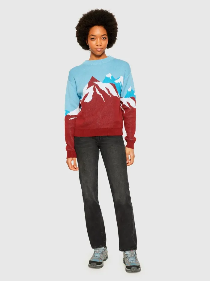 KnowledgeCotton Apparel Knits Mountain Jacquard Cotton Crew Neck Regenerative Organic Certified 8211 Women KnowledgeCotton Apparel Knits Mountain Jacquard Cotton Crew Neck Regenerative Organic Certified 8211 Women