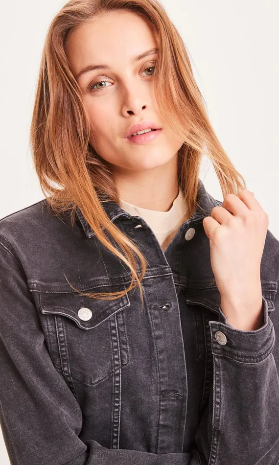 KnowledgeCotton Apparel Overshirts HANA Rinse Black Denim Jacket Rinse Black 8211 Women KnowledgeCotton Apparel Overshirts HANA Rinse Black Denim Jacket Rinse Black 8211 Women