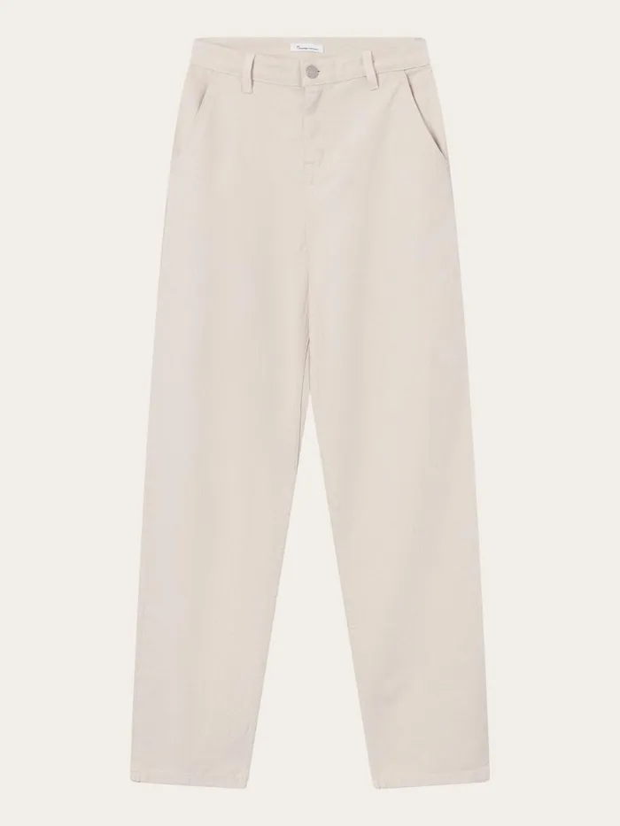 KnowledgeCotton Apparel Pants CALLA Tapered Midrise Heavy Twill Workwear Pant Raw Cotton 8211 Women KnowledgeCotton Apparel Pants CALLA Tapered Midrise Heavy Twill Workwear Pant Raw Cotton 8211 Women