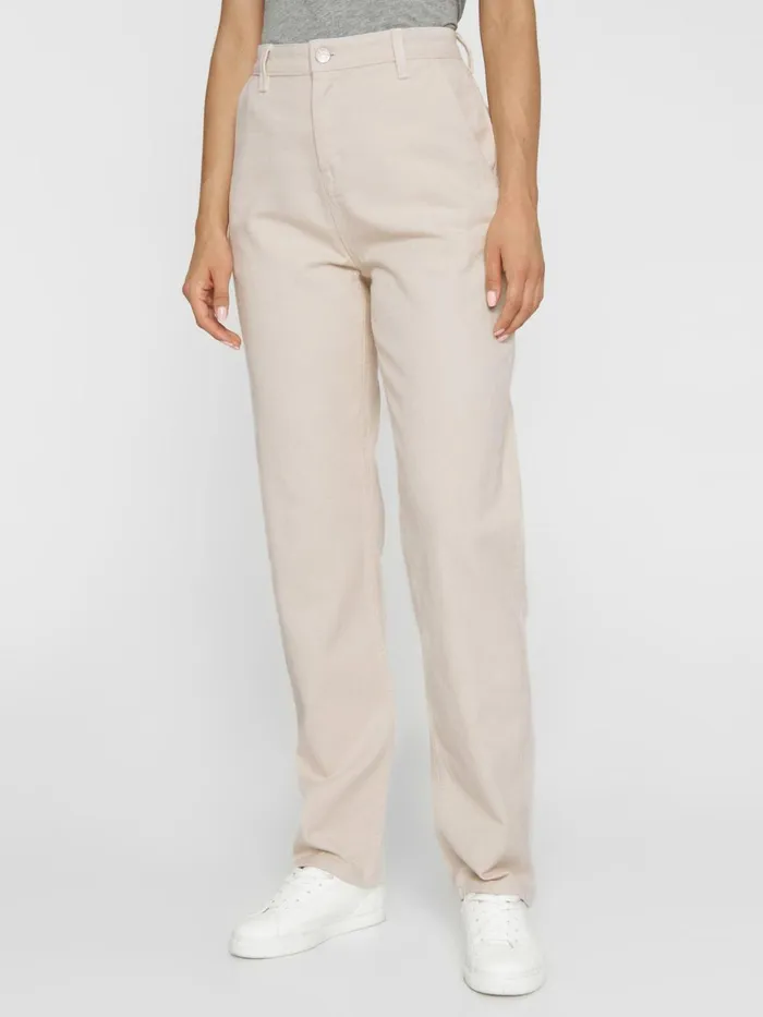 KnowledgeCotton Apparel Pants CALLA Tapered Midrise Heavy Twill Workwear Pant Raw Cotton 8211 Women KnowledgeCotton Apparel Pants CALLA Tapered Midrise Heavy Twill Workwear Pant Raw Cotton 8211 Women