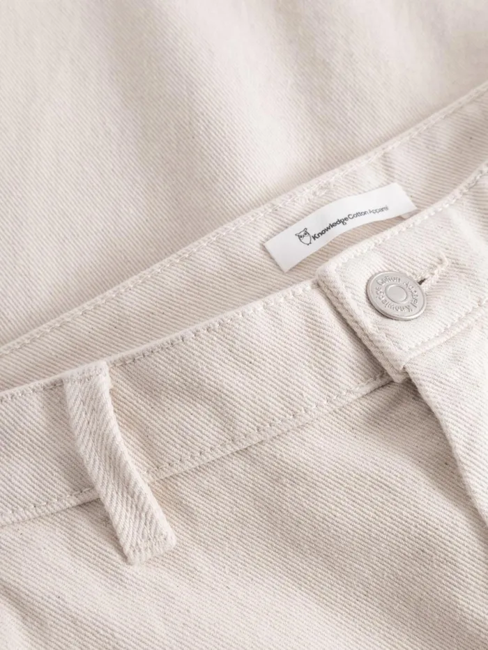 KnowledgeCotton Apparel Pants CALLA Tapered Midrise Heavy Twill Workwear Pant Raw Cotton 8211 Women KnowledgeCotton Apparel Pants CALLA Tapered Midrise Heavy Twill Workwear Pant Raw Cotton 8211 Women