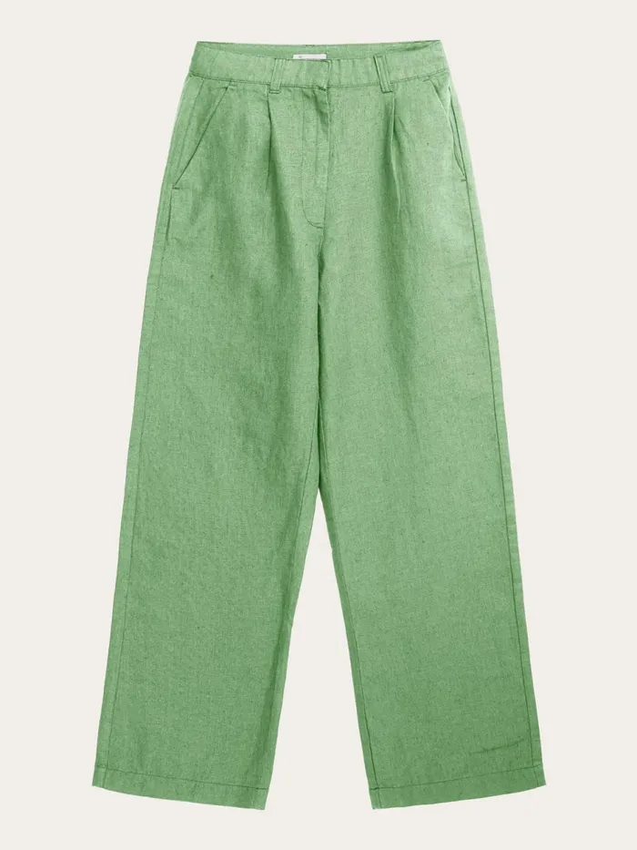 KnowledgeCotton Apparel Pants Loose Natural Linen Pants Shale Green 8211 Women
