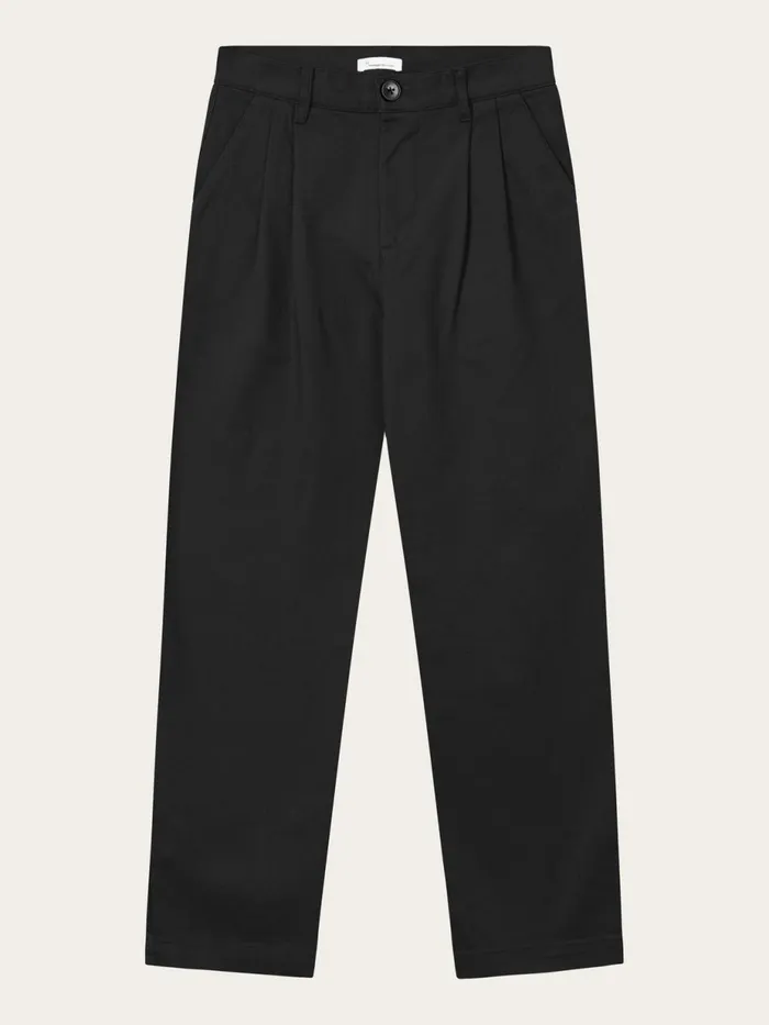 KnowledgeCotton Apparel Pants POSEY Wide Highrise Twill Pants Black Jet 8211 Women KnowledgeCotton Apparel Pants POSEY Wide Highrise Twill Pants Black Jet 8211 Women