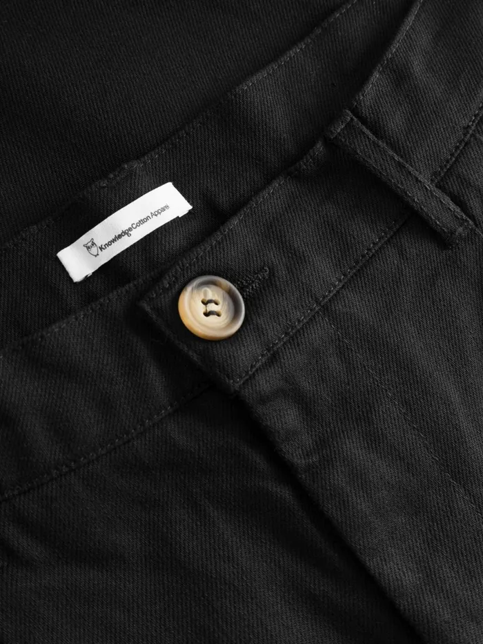KnowledgeCotton Apparel Pants POSEY Wide Highrise Twill Pants Black Jet 8211 Women KnowledgeCotton Apparel Pants POSEY Wide Highrise Twill Pants Black Jet 8211 Women