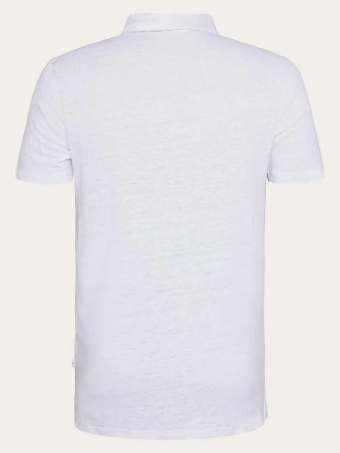 KnowledgeCotton Apparel Polo Shirts Linen Polo Bright White 8211 Men KnowledgeCotton Apparel Polo Shirts Linen Polo Bright White 8211 Men